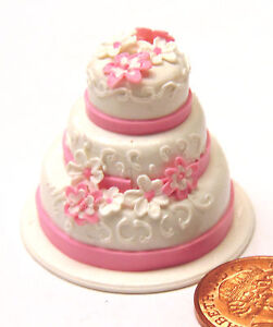 WEDDING CAKE BEAUTIFUL SIX TIER CAKE FOR 12TH SCALE DOLLS HOUSE