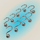 Vintage S 1990's Heavy Steel Ball Weighted Shower Curtain Hooks Set 9