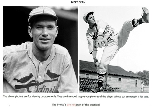Dizzy Dean 2021 Historic Autographs Kings 3 Gold Cut Auto Sp Beckett BAS COA HA - Picture 3 of 3