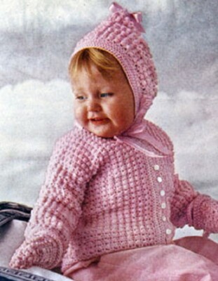 Vintage Crochet Baby Picot Set PATTERN ONLY