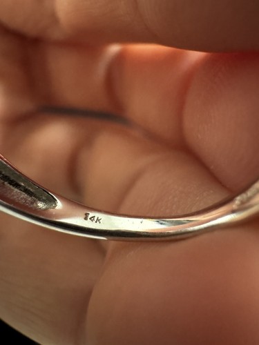 14K White Gold Diamond Engagement Wedding 3g Ring Sz 7 - PRE OWNED - Picture 6 of 9