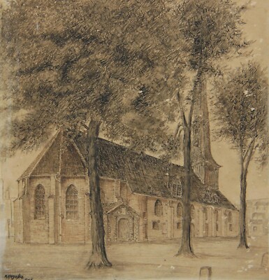 Sepiazeichnung Dreifaltigkeitskirche Harburg Architekt Augustin vor 1944