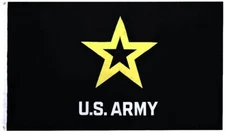 3X5 U.S. ARMY STAR BLACK FLAG BANNER (NEW DESIGN) OFFICIALLY LICENSED 100D