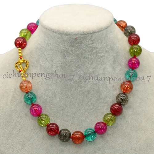 Natural 6/8/10/12/14mm Round Multicolor Gemstone Beaded Jewelry Necklace 18'' - Picture 9 of 221