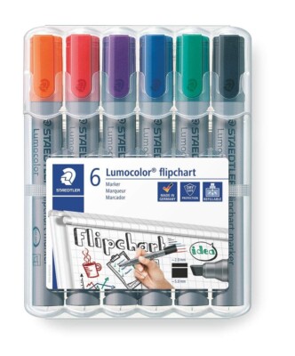 STAEDTLER Flipchart Marker Lumocolor Keilspitze ca. 2,0 - 5,0 mm 356 B WP6 6er
