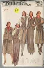 5613 BUTTERICK c.1970s - JACKET VEST PANTS SKIRT - Sz 8 B 31.5"