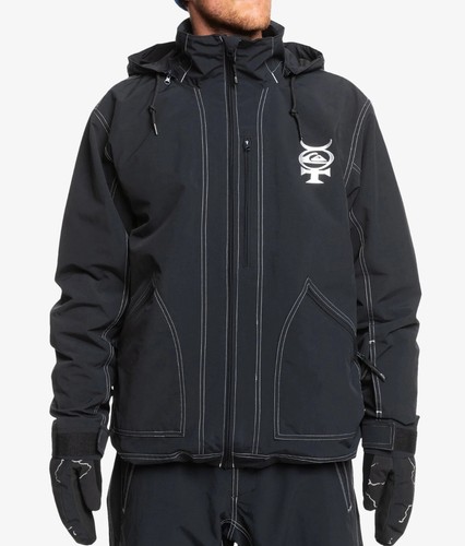 Quiksilver Men’s S Live Wire Snow Hooded Jacket True Black Dry Flight 10K NEW - Picture 3 of 23