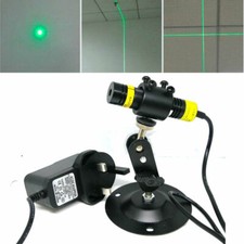 Focusable 515nm 10mW Green Laser Diode Module Dot/Line /Cross Head w/ 12V Holder