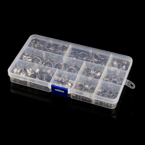 100pcs Hose Clamp Assorted Stainless Steel Ear Cinch Rings Crimp Pinch Set - Picture 19 of 19