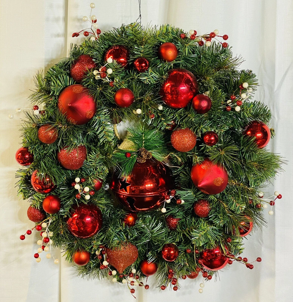 Big red best sale ball ornaments
