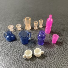Vintage Barbie Accessory Lot of 12 - Cups, Pitchers, Glasses - Some Vintage