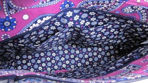 NEW Vera Bradley Boysenberry Plum Purple Paisley Making Waves Tote Bag - Picture 6 of 8