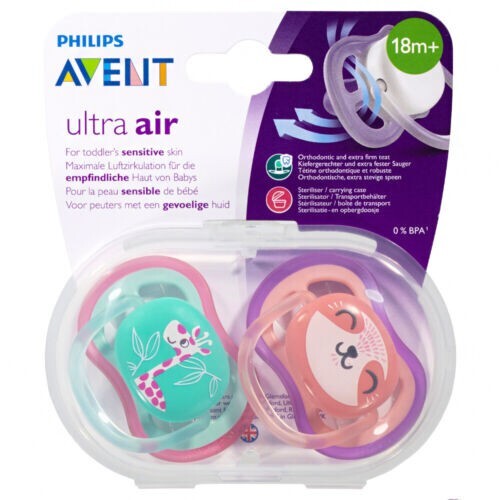 Philips Avent Freeflow Baby Soothers 18M+ Extra Firm BPA Free Assorted 2 Pack - Picture 10 of 13