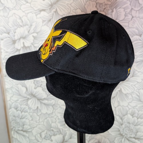 Gorra de béisbol Pikachu Pokemon negra amarilla 2015 bordada usada - Imagen 2 de 6
