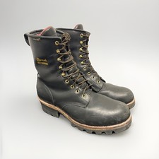 Chippewa Black Leather Logger Boots US 12W US...