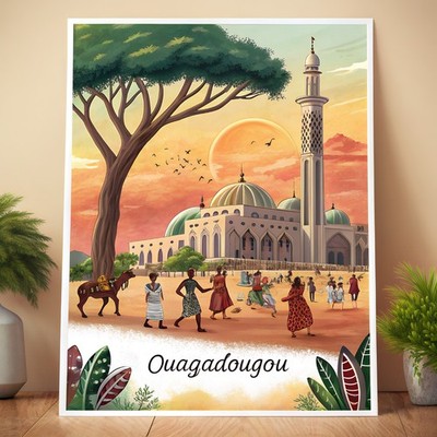 Ouagadougou Burkina Faso - Vibrant African Culture Travel Poster_moreDetail_4k_4