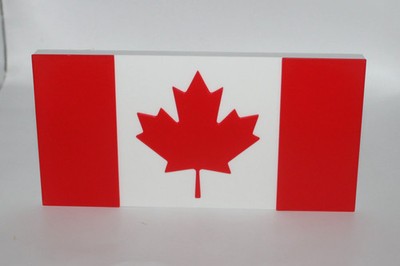 Canada Flag 3D printed Logo Sign Wall Desk Shelf Art