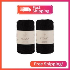 Sensy Premium Macrame Cord - 2 Skeins, 3mm, 109 Yards, 100 Cotton, Single Stran