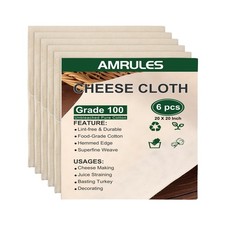 Cheese Cloths for Straining, 6PCS 20X20 Inch Grade 100 Cheese Cloth, Reusable