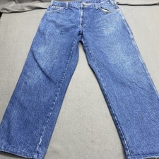 Vintage Dickies Carpenter 36x28 Dark Wash Baggy Loose Denim Jean Pants