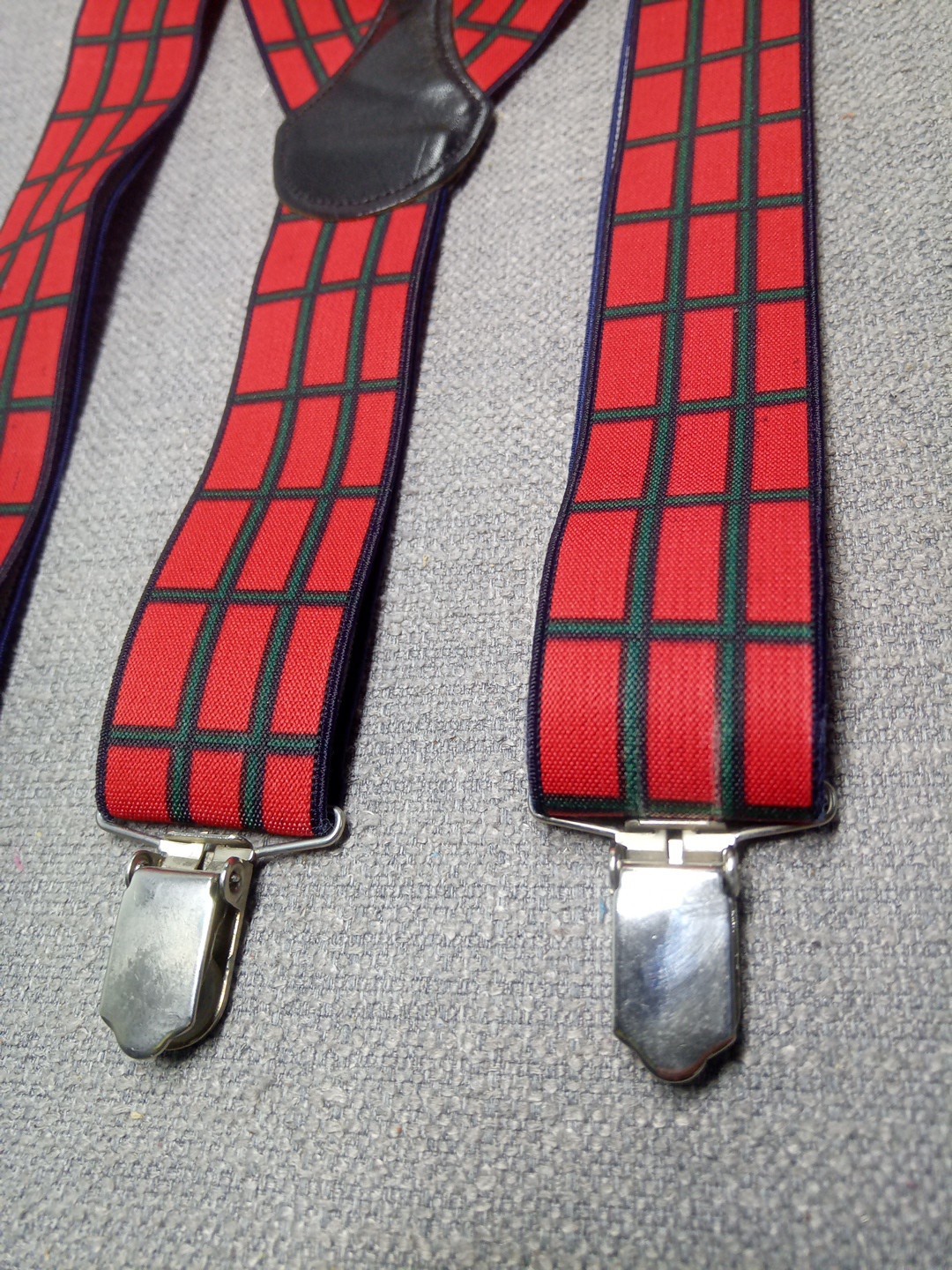 Men's Red/Green Elasticated Adjustable Braces 3-C… - image 2