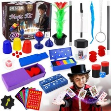 Magic Kit, Tricks for Kids, Set Includes Wand Magician Red