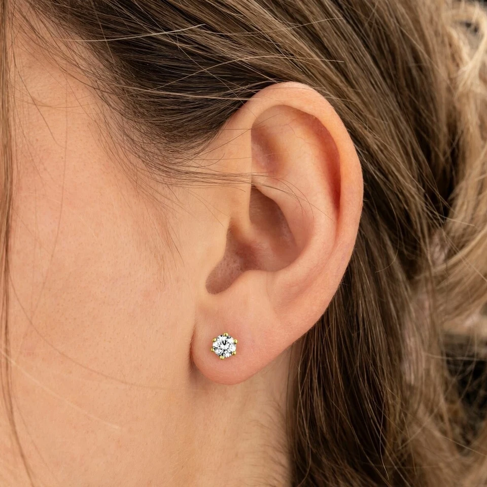 Ohrstecker in 14ct.Gelbgold/Synthetischen Diamanten Ges 0,50 ct.inkl. Zertifikat - Bild 2 von 2