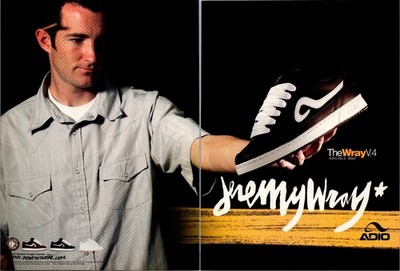 2003   ADIO Shoes Jeremy Wray   2 Page Print Ad   Y2K Skateboard HA.09