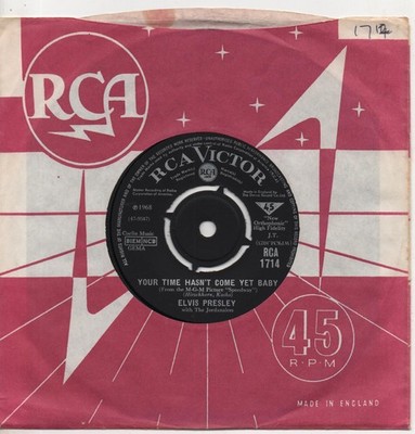 ELVIS PRESLEY your time hasn't come yet baby*let yourself go 1968 UK RCA 7'' 45