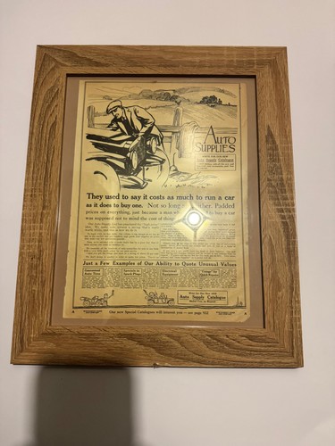 Vintage Montgomery Ward Auto Supplies Ad Framed 1915 SHIPS FREE IN THE USA!