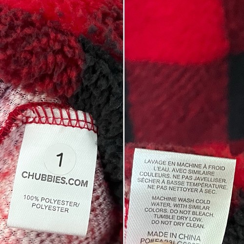 Chubbies Mens Lumberjack of All Trades Plaid Romper Size L Red/Black Loungewear - Picture 10 of 11