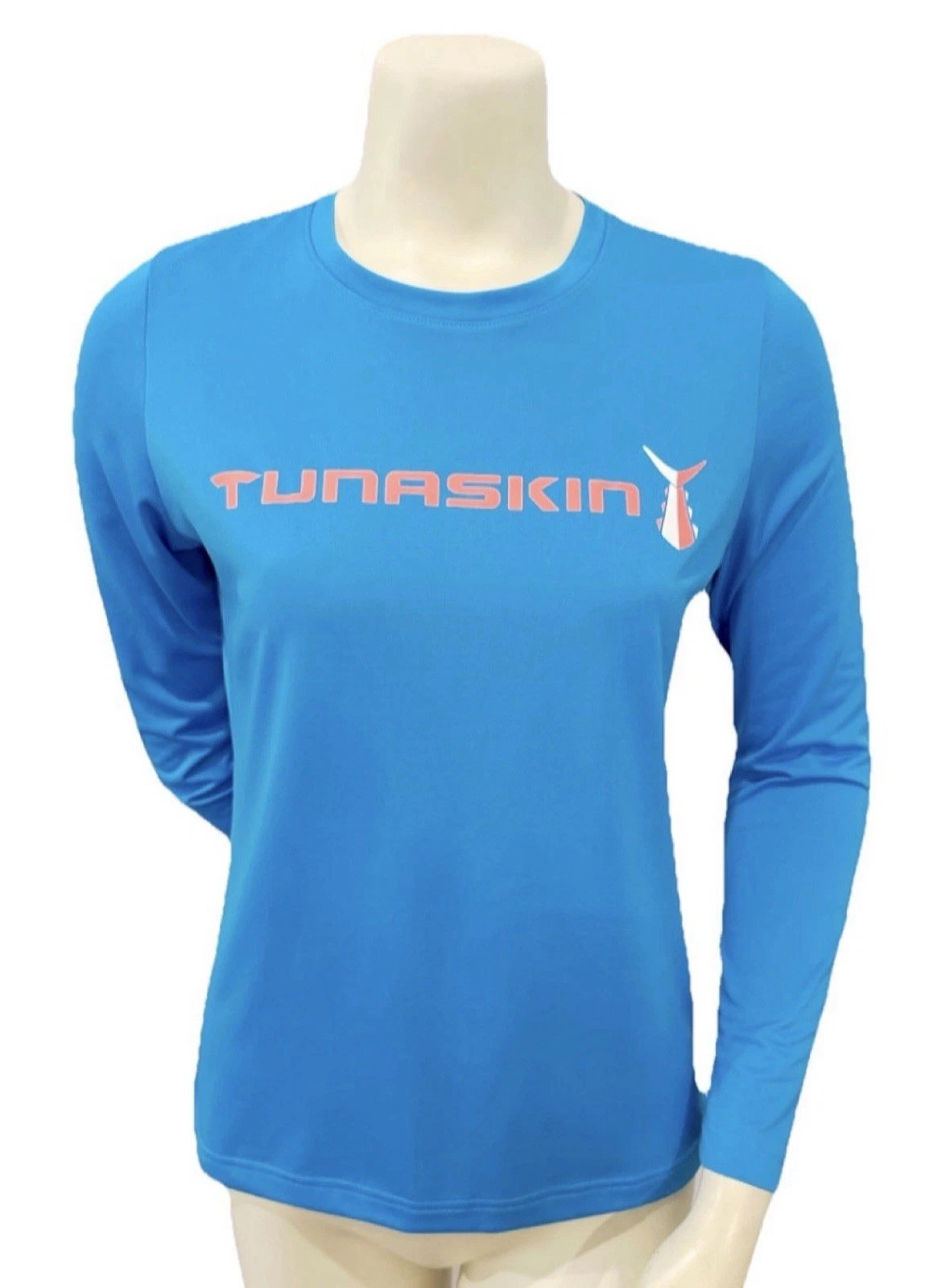 TUNASKIN Women’s Performance Long Sleeve Shirt Blue Size S UPF Fishing Athletic