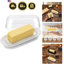 Plato de mantequilla con tapa transparente, guardián de mantequilla para encimera, dis...