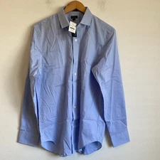 J Crew Men's Tailored performance dress shirt Medium Classic Blue Eoe