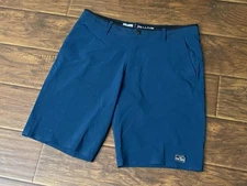 Pelagic Pinacol Hybrid Men Fishing Blue Stretch Shorts Pockets 9" Inseam Size 34