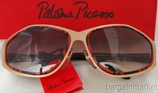 Vintage PALOMA PICASSO Geometric Gold Rim Design Sunglasses 3715
