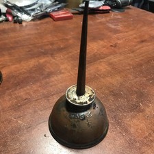 Vintage Eagle Thumb Pump Oiler Oil Can 3-1/2” Diameter 7” Tall Made in USA