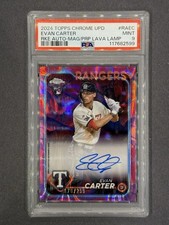 2024 Topps Chrome Update - Rookie Auto Evan Carter Mag/Prp Lava Lamp /299 PSA 9