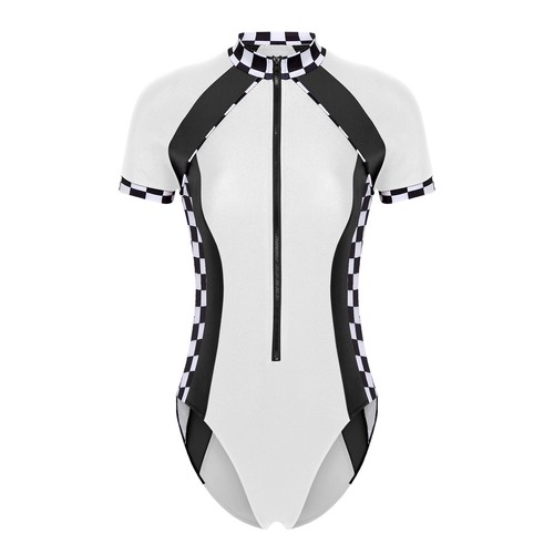 Womens One Piece Bodycon Jumpsuit Racing Suit Leotard Pool Party Bodysuit Bar - Picture 67 of 84
