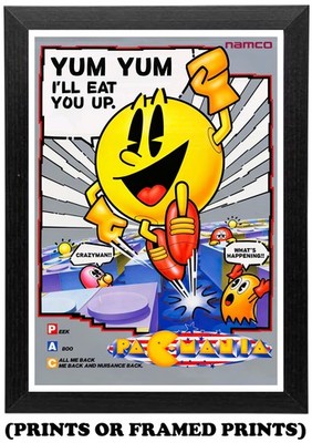 Pac-Man 80er Arcade Videospiel (A5 A4 A3 Bild Druck/gerahmtes Poster) #258
