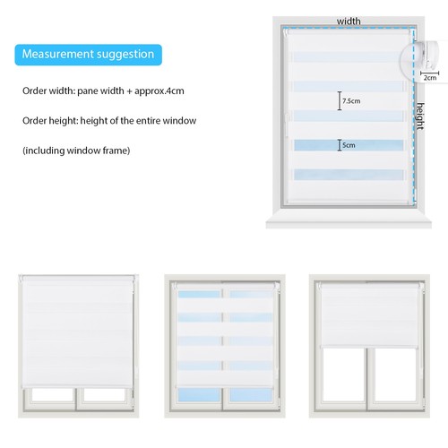 Doppelrollo Duo Rollo Klemmfix ohne Bohren blickdicht Fensterrollo Zebrarollo - Zdjęcie 71 z 77