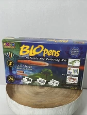 VTG 2000 BLO Pens 45pc Color Workshop Kit Air Coloring Pens Stencils New Sealed