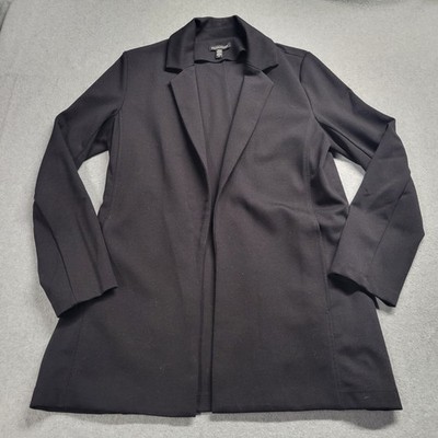 Eileen Fisher Women's Black Blazer Jacket Open Front Long Size Small Tencel