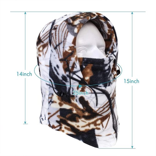 Tactical Military Winter Balaclava Face Cover Ski Mask Windproof Fleece Camo Hat - Picture 6 of 29