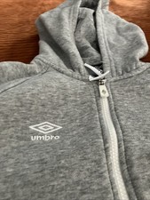 GIRLS UMBRO L 10 12 GRAY HEATHERED ZIP UP POCKET HOODIE SWEATSHIRT