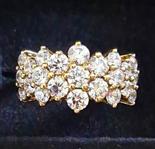 Vintage Sterling Silver Gold Vermeil Cluster Ring  Size K