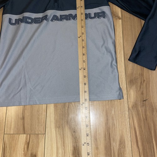 Under Armour Youth M Heat Gear 1/4 Zip Pull Over Top grau sportlich locker - Bild 4 von 6