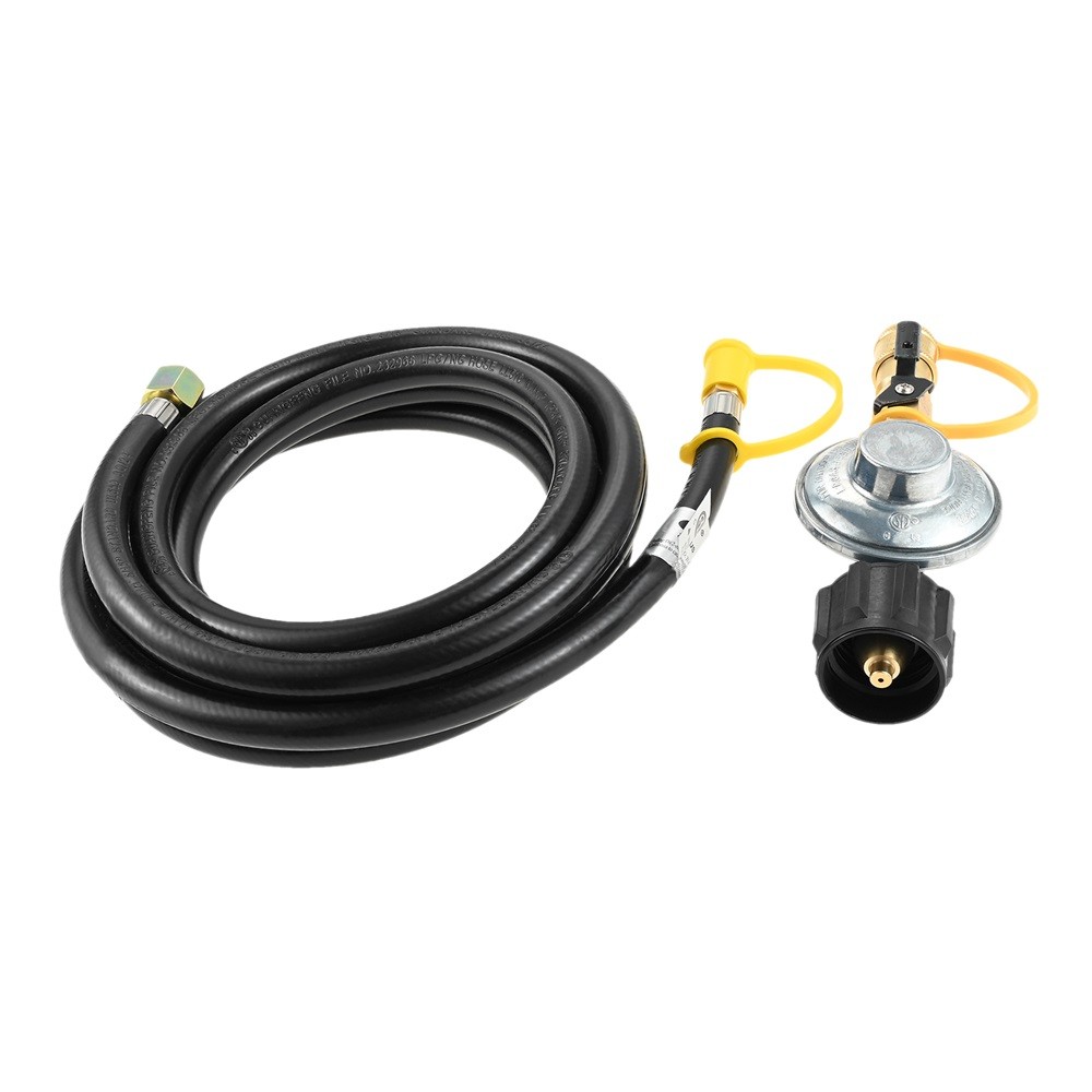 12 FT RV Quick-Disconnect Hose with 1/4 inch Quick Connect Valve For BBQ Grill