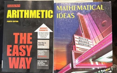 Math Book Lot Arithmetic The Easy Way & Mathematical Ideas Hardcover 