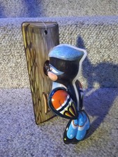 Rare 70s Tin Toy Wood Pecker Wind Up Zhuomuniao Works w/Key VG Shape